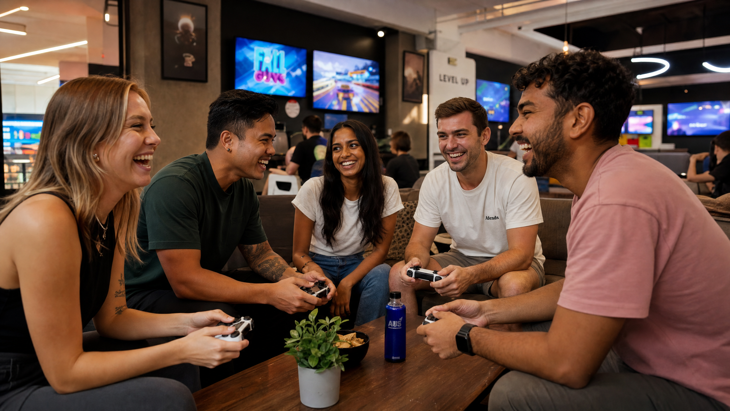 HyperLobby team in Sydney gaming lounge